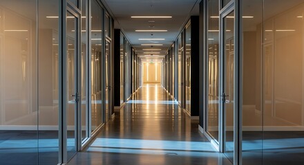 Modern Hallway Perspective Light and Reflections