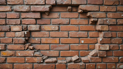 broken brick wall