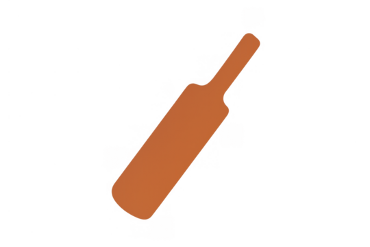 Cricket bat, brown sports equipment, icon for games and active lifestyle, transparent background