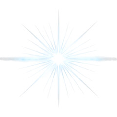 Fototapeta premium Blue light flare isolated on transparent background for graphic design