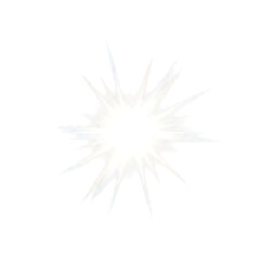 Bright white light burst isolated on transparent background shines brightly