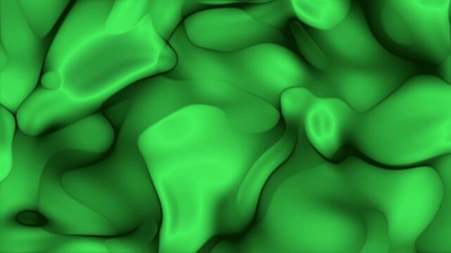 Abstract pattern of amorphous green blobs on a dark background for graphic design projects, branding, textiles, and web backgrounds.