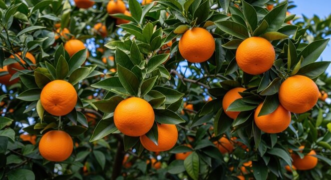 oranges on tree - Powered by Adobe