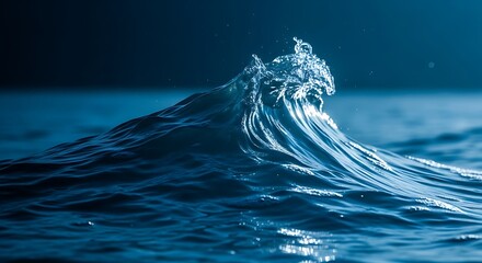 Dynamic Wave Crest Capturing the Energy of the Ocean with Splashing Water