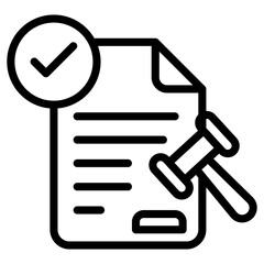 legal contract compliance line icon