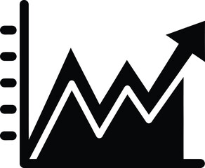 Stock market growth chart icon vector illustration business finance eps silhouette