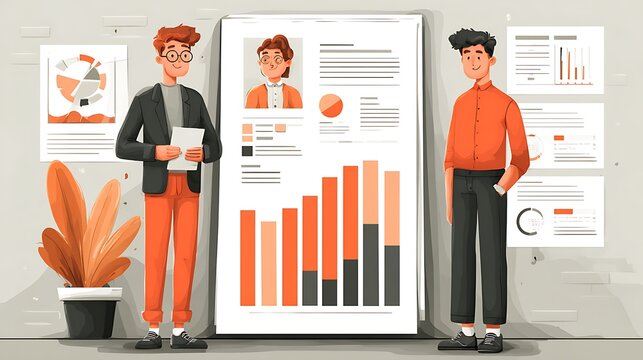 Business team analyzing data and financial reports presentation