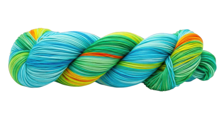 Colorful yarn against the transparent background