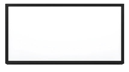 Sleek black rectangular frame on transparent background