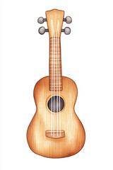 Obraz premium A detailed image of a ukulele, showcasing its intricate design and wooden texture