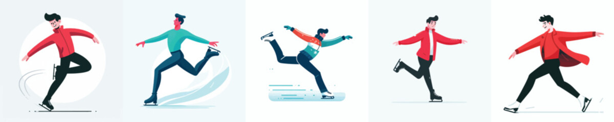 man playing ice skating in winter