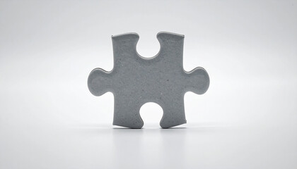 Single puzzle piece against neutral backdrop, concept of problem-solving and strategic thinking.