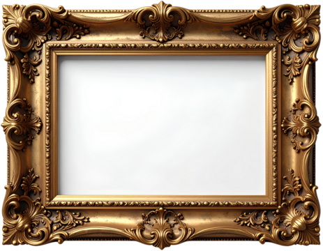Antique carved gilded frame. Carved gilded frame on isolated