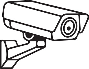 Black security camera vector illustration, a 3D metal office object and technology sign, isolated equipment for business
