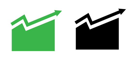 Growing business green arrow on white. Profit arow png illustration .Business concept, growing chart. 