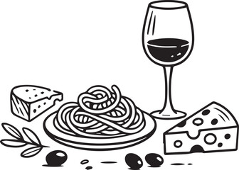 PMinimalist Italian Dinner Silhouette Vectorrint