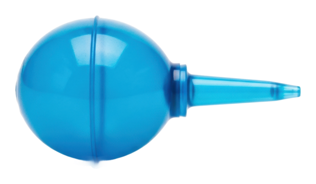 Cleaning tool usage blue bulb syringe home product clear isolated on transparent background - Powered by Adobe
