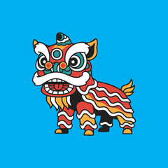 lion dance vector illustration for Chinese New Year concept design