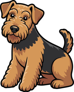 Cute cartoon a illustrator vector Airedale Terrier