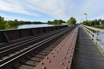 Fototapeta premium The railway bridge, Montmagny, Québec, Canada