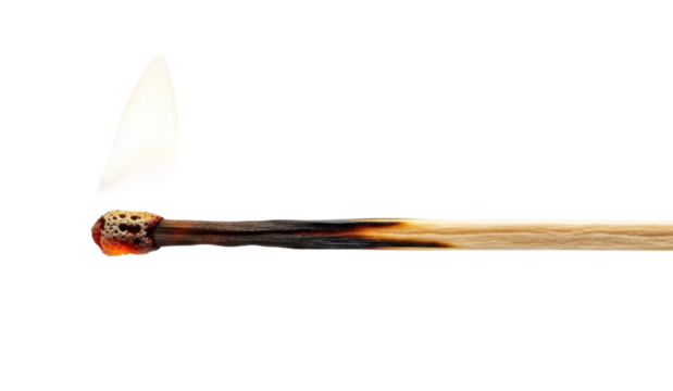 Lighting a matchstick flame concept isolated on transparent background