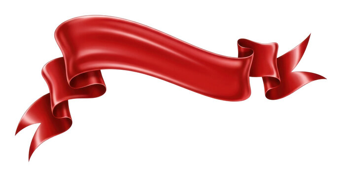 Dynamic red ribbon design for celebrations graphic isolated on transparent background - Powered by Adobe