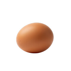 Single Brown Egg Isolated on Transparent Background with Soft Shading and Realistic Texture