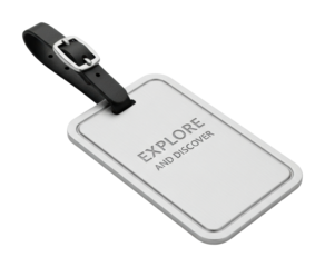 Discover travel tags explore and find your next adventure today isolated on transparent background