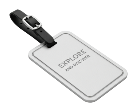 Discover travel tags explore and find your next adventure today isolated on transparent background