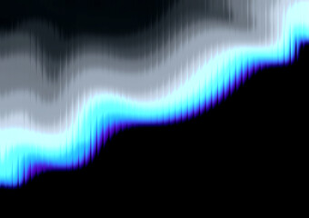 Abstract wavy blue and white light streaks on a dark background, creating a dynamic and ethereal visual effect.