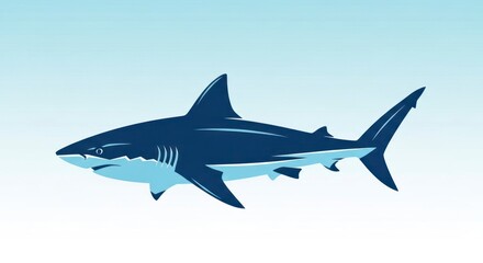 Naklejka premium Majestic shark swimming in the ocean, marine life concept.