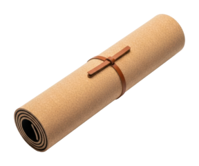 Yoga mat roll fitness product showcase isolated on transparent background