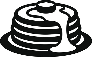 Minimalist black pancake stack breakfast silhouette vector icon