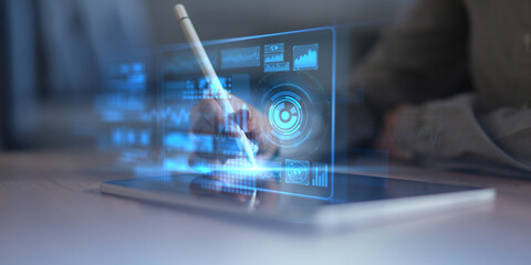 Virtual Dashboard for Data Visualization and Interactive Analytics Tools.