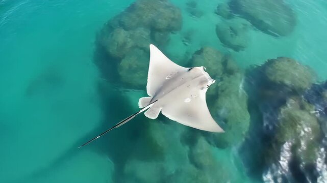 Swimming with stingrays in crystal clear waters