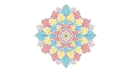 Pastel Petal Mandala - A Serene and Harmonious Design.