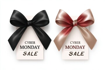 Cyber Monday Sale Tag with Bow
