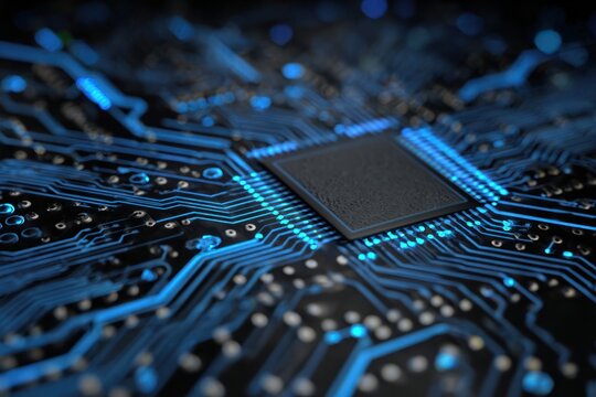 Cyber Monday Digital Technology Banner in Blue and Black