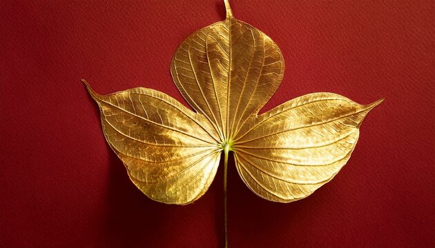 Golden Apta Leaf Illustration Symbolizing Sona Patra For Dussehra Festival Vijayadashami Celebration Greeting Card Design Auspicious Hindu Ritual Element