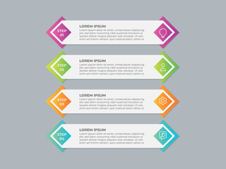 Vector infographic label template with icons. 4options or steps. Infographics for business concept. Can be used for info graphics, flow charts, presentations, web sites, banners, printed materials.