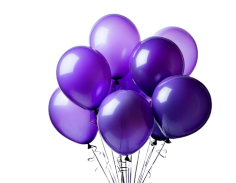  Cluster of Purple Balloons for Birthday Celebration PNG