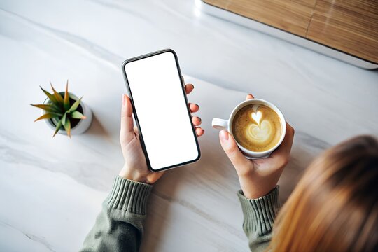 Businessperson holding mobile phone using technology device