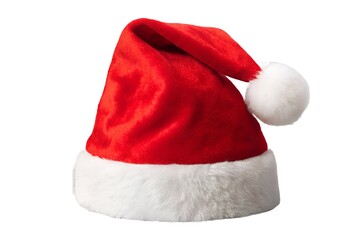 Red Santa Claus hat isolated on a white background