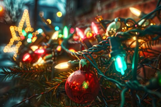 Festive Egg Nog Day Holiday Lights Message