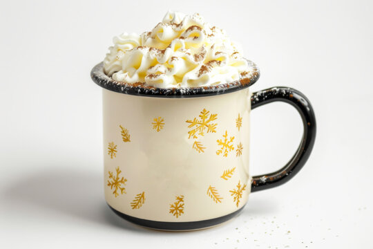 Festive Eggnog Mug Design Illustration