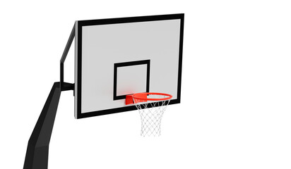 Basketball board with basket, transparent background