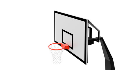 Basketball board with basket, transparent background