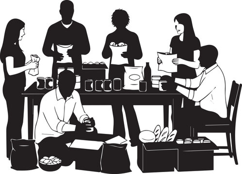 Diverse volunteers collaborating at a table for international volunteer day event - Powered by Adobe