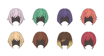 Colorful Anime Hair Styles A Variety of Vibrant Options.