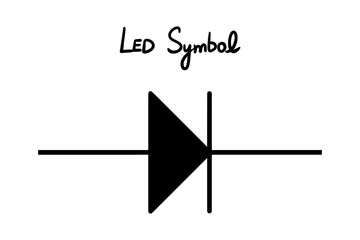 Light Emitting Diode LED symbol, a crucial electronic component diagram for circuits and engineering projects